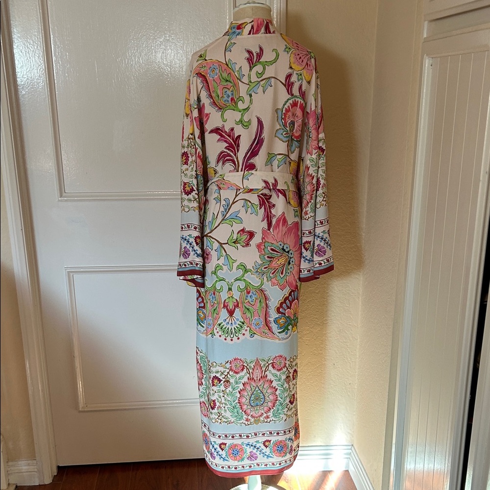 Zara Floral Multicolor Kimono Robe - Picture 6 of 9